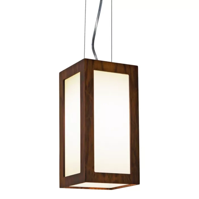 Pendente Union Iluminação Retângulo Vertical Madeira e Acrílico 1L E27 150x300x150mm 013