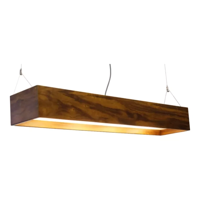 Pendente Union Iluminação Clean Recuado Madeira e Acrílico 6L E27 1150x200x400mm 037
