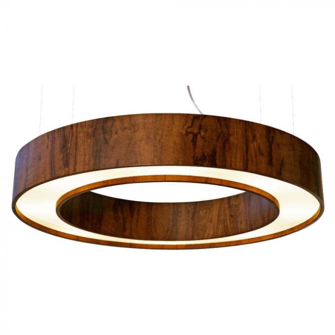 Pendente Union Iluminação Anel Cilíndrico Madeira 8L G9 Ø800x120mm 140