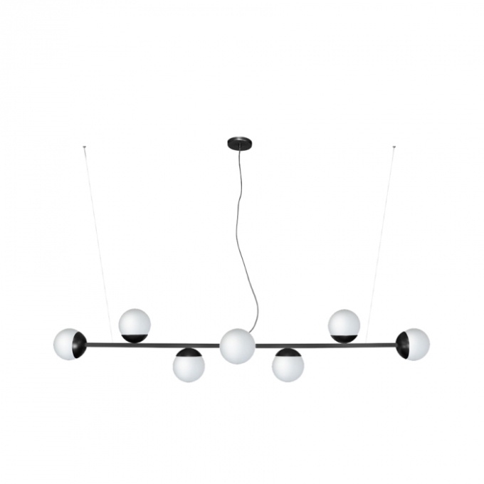 Pendente Itamonte Cambucá 8 Alumínio e Vidro Fosco Leitoso 8L G9 320x1780x150mm 490/8