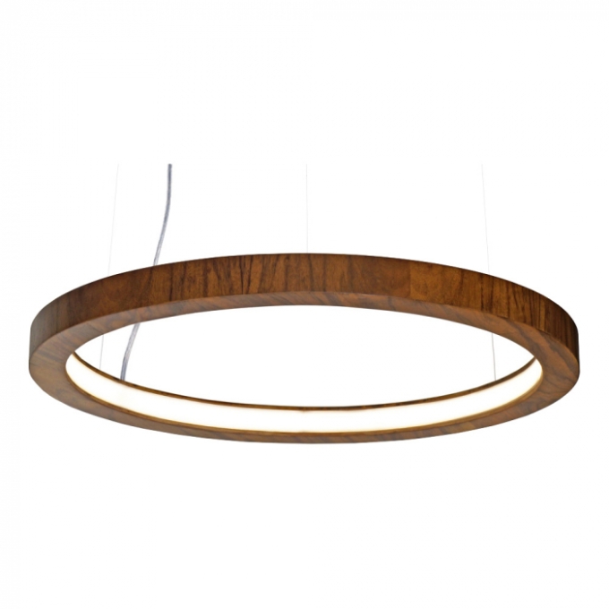 Pendente Union Iluminação Anel Horizontal Madeira e Acrílico 24 watts 3000K Ø800x40mm 218