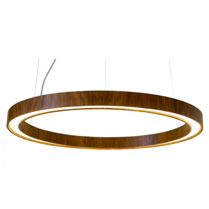 Pendente Union Iluminação Anel Slim Madeira e Acrílico 21 watts 3000K Ø700x40mm 311