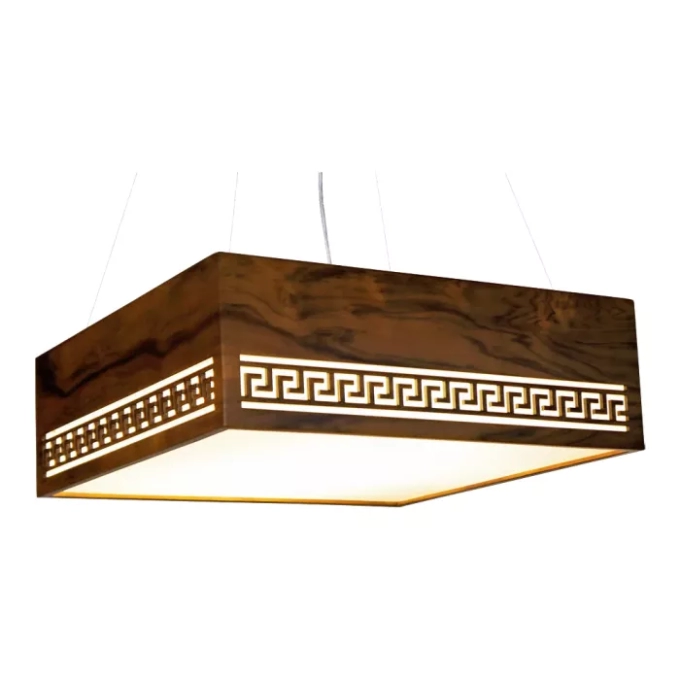 Pendente Union Iluminação Gregas Madeira e Acrílico 2L E27 350x150x350mm 176