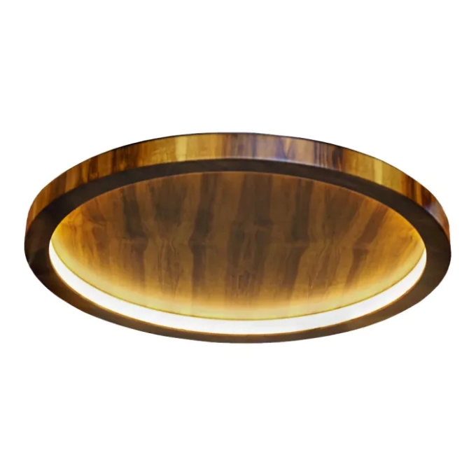 Plafon Union Iluminação Anel Cilíndrico Madeira e Acrílico 15 watts 3000K Ø500x40mm 375