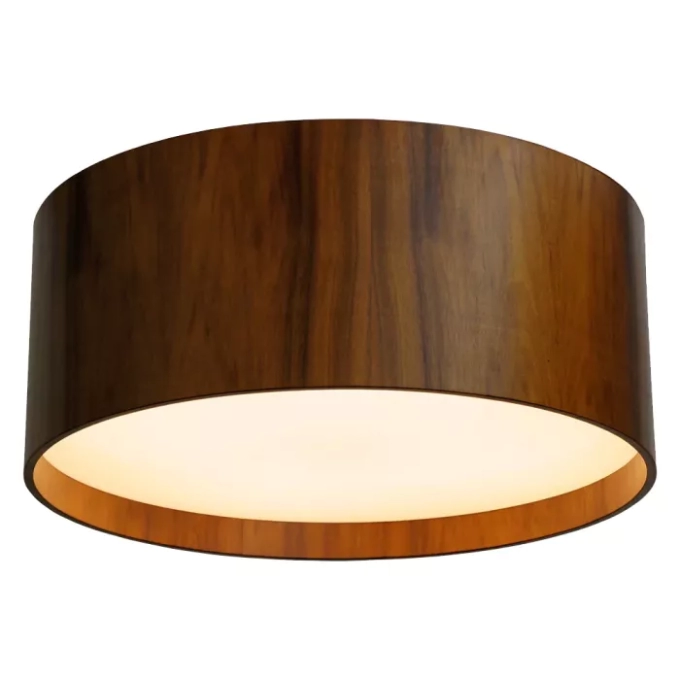 Plafon Union Iluminação Cilíndrico Madeira e Acrílico 3L E27 Ø500x250mm 472