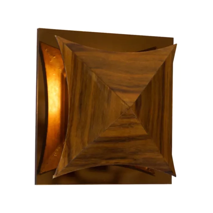 Arandela Union Iluminação Pirâmide Encurvada Espelhada 1L G9 250x250x75mm 421
