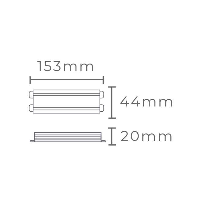 Fonte 24V Nordecor 2,5A 60 watts IP67 153x44x20mm 7284