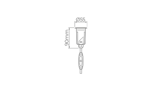 Embutido de Solo Stella S.Ground 3 Watts 3000K IP67 36° Preto (Caixa de Instalação Inclusa) STL23705/30