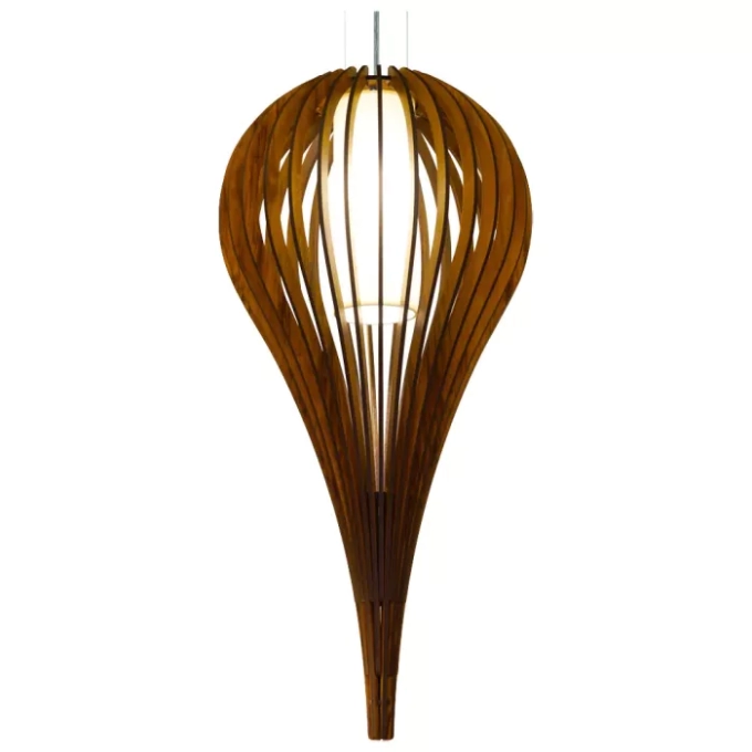 Pendente Union Iluminação Balloon Madeira e Acrílico 1L E27 Ø385x800mm 362