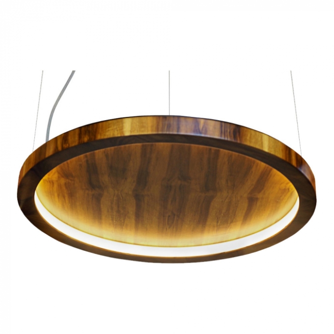 Pendente Union Iluminação Anel Horizontal Madeira e Acrílico 24 watts 3000K Ø900x40mm 373