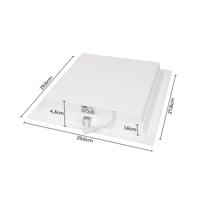 Painel Embutido Quadrado Nordecor Kais 24 watts 4000K Branco Bivolt 296x296mm 4195