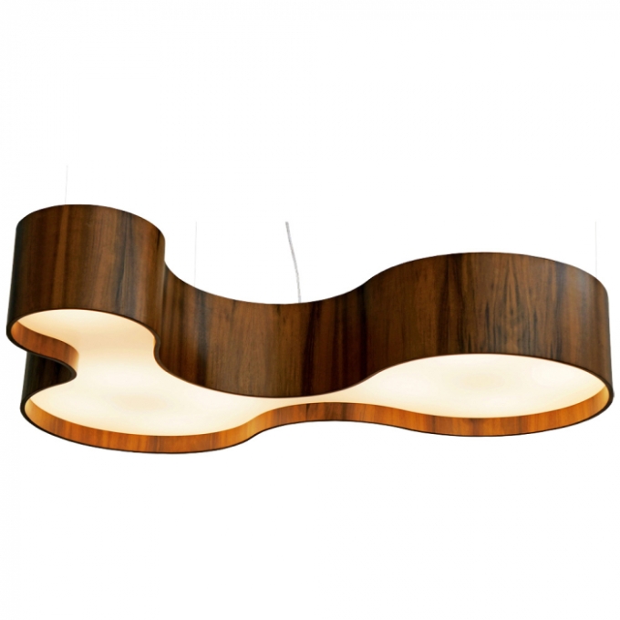 Pendente Union Iluminação Semi-Cilíndrico Curve II Madeira 5L E27 200x800x550mm 115