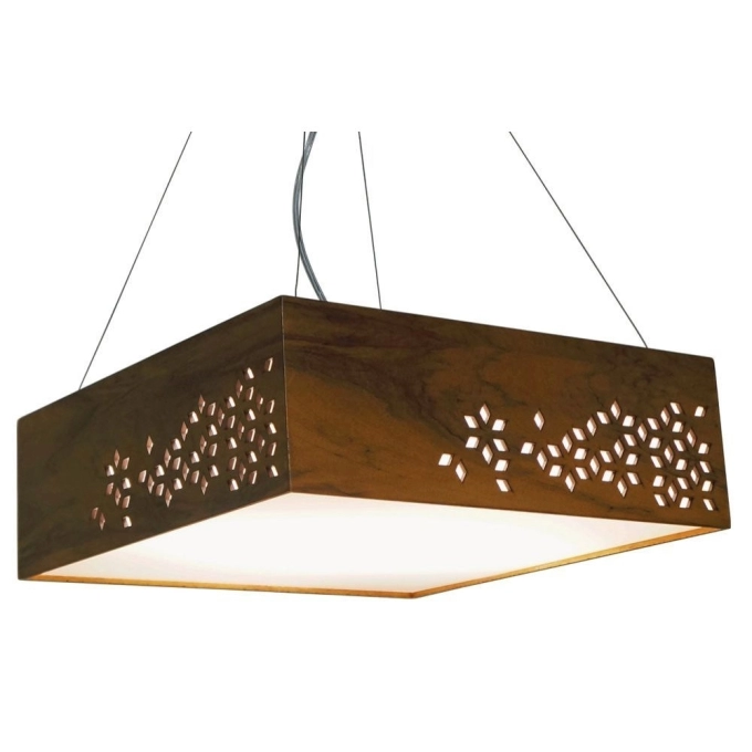 Pendente Union Iluminação Geometric Horizontal Madeira e Acrílico 3L E27 450x150x450mm 047