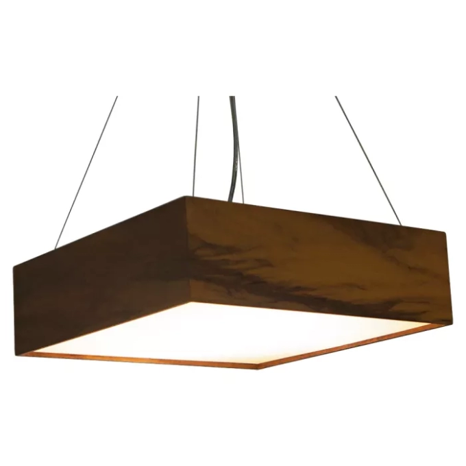 Pendente Union Iluminação Clean Madeira e Acrílico 4L E27 600x120x600mm 210