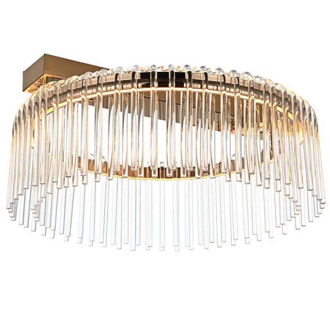 Plafon Led Nordecor Gouli 32 watts 2700K Ouro Brilho Ø500mm 2894