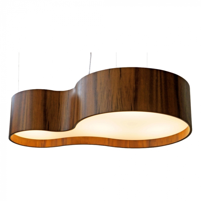 Pendente Union Iluminação Semi-Cilíndrico Curve I Madeira 5L E27 200x1000x600mm 247