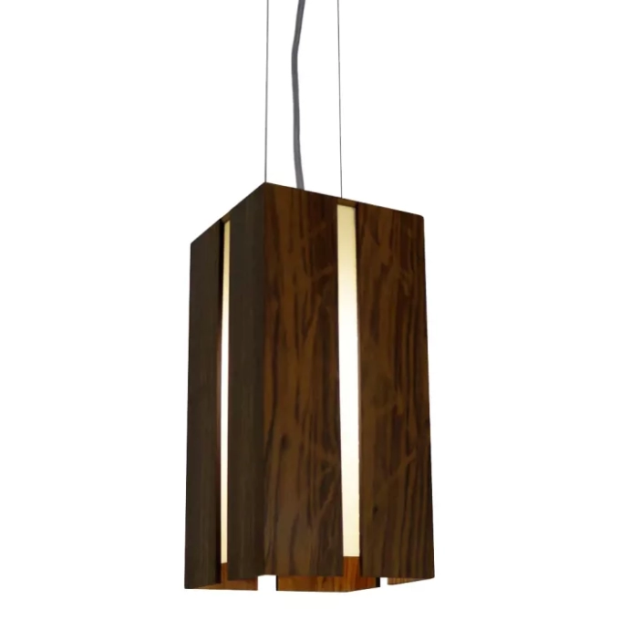 Pendente Union Iluminação Filete Madeira e Acrílico 1L E27 150x300x150mm 003