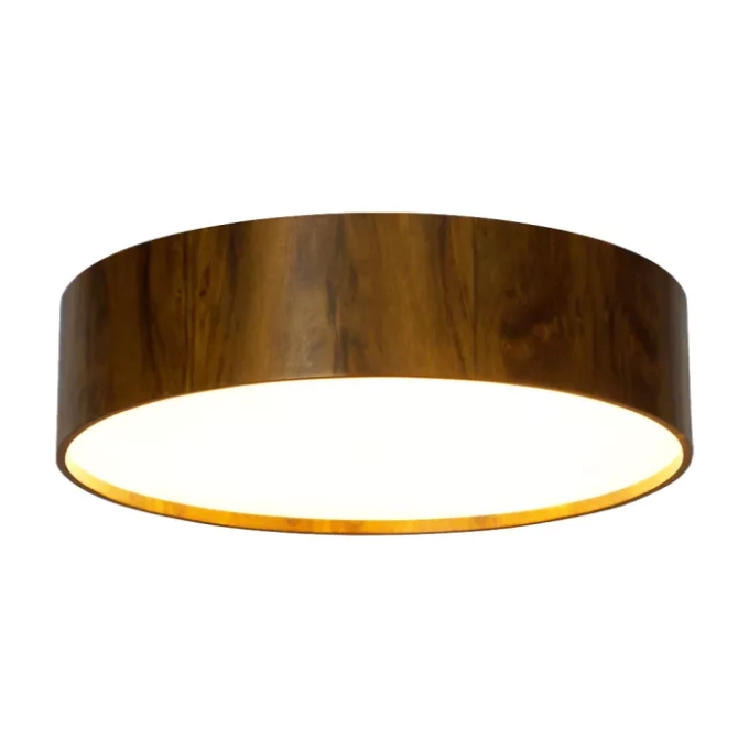 Plafon Union Iluminação Cilíndrico Madeira e Acrílico 4L E27 Ø600x150mm 134