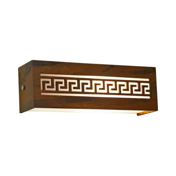 Arandela Union Iluminação Horizontal Gregas Madeira e Acrílico 1L E27 300x100x85mm 069