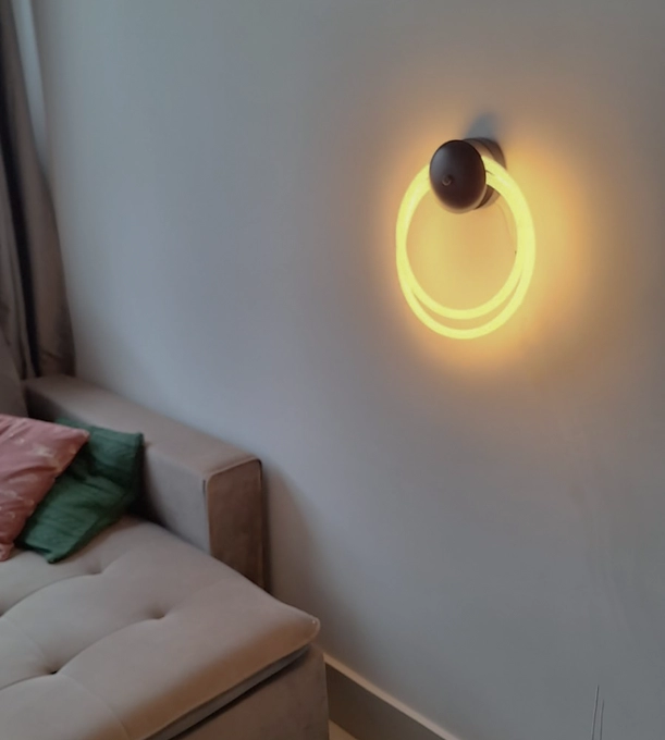 Arandela GMH Algema Preto e Silicone Revestido 25 watts  3000K Bivolt 1400mm A-ALGEMA-PRETO