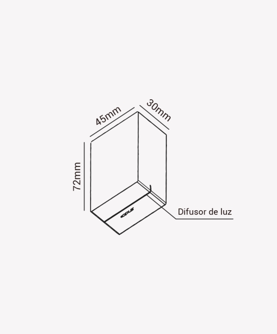 Balizador Sobrepor Opus Inlinea 3 watts 3000K IRC90 Preto IP65 Bivolt 45x75x30mm OPS 85735
