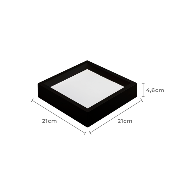 Painel Sobrepor Quadrado Nordecor Kais 18 watts 3000K Preto Bivolt 210x210mm 4252