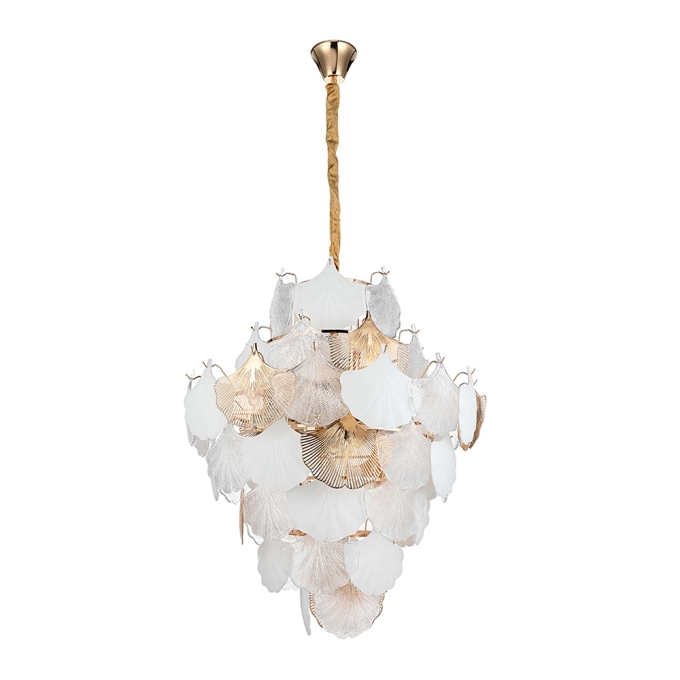Pendente Nordecor Musche 24L E14 Ouro Brilho Ø800x1000mm 2904