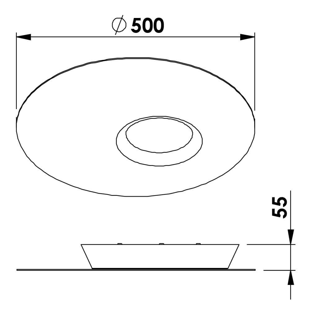 Plafon Newline Messier Dimerizável 24,4 watts 2700K Ø500x55mm Bivolt PL02010LED27DIM