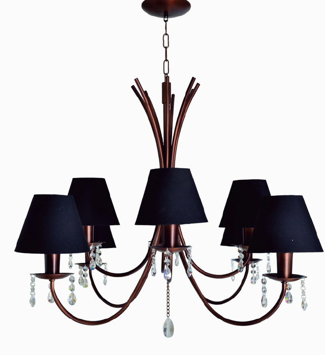 Pendente Alliance Coby Alumínio Tecido e Cristal 7L E27 900x960mm Bivolt 2102/8
