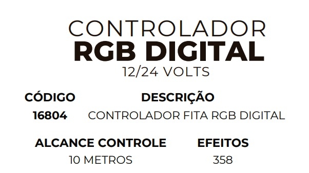 Controlador Fita RGB MK Iluminação Digital 12V/24V 144 Watts 16804