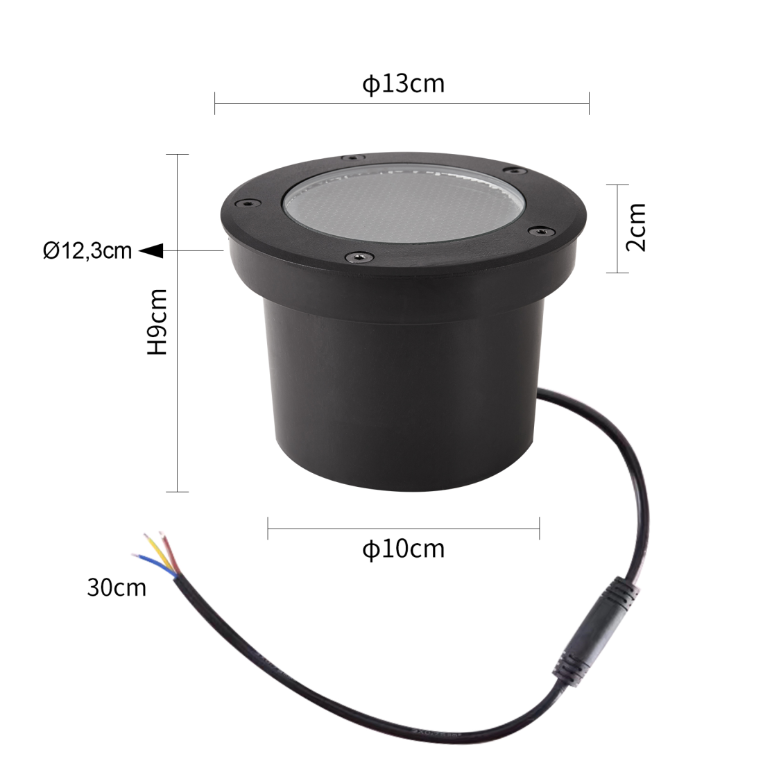 Embutido de Solo Nordecor Venna 20 watts 2700K 24V IRC97 24° IP67 Preto Ø130x90mm 6625
