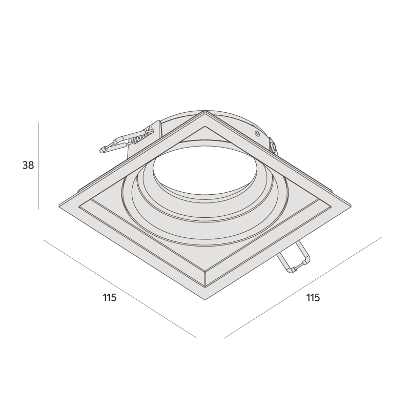 Embutido Interlight Micro Borda Recuado 1L PAR20 115x115x38mm IL 4706