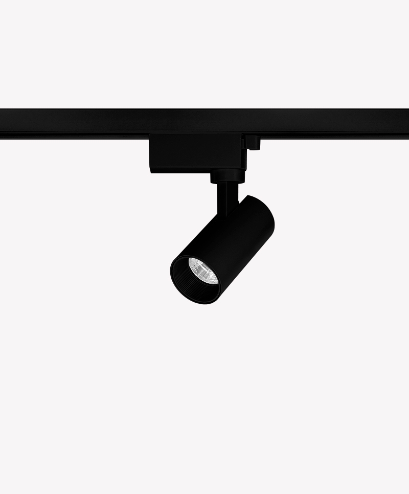 Spot pra Trilho Opus LED 7 watts 3000K Preto Bivolt Ø50mm OPS 36793