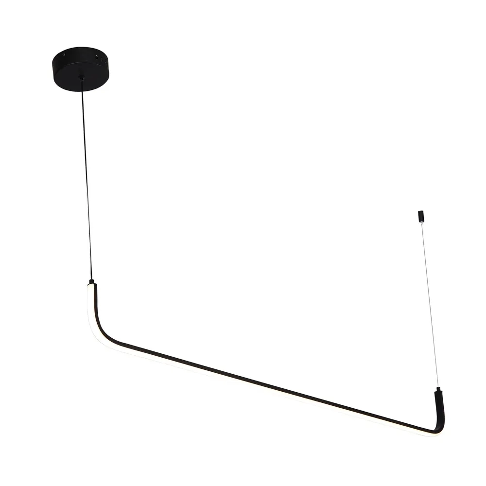 Pendente Bella Colchete Metal e Silicone Preto 20 watts 3000K 40x1200x160mm COL1PD01PT120