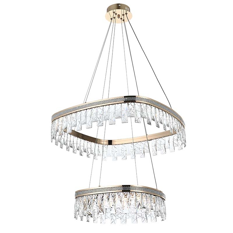 Pendente Nordecor Stenna 47 watts 3000K Ouro Brilho Ø400/600mm 2896