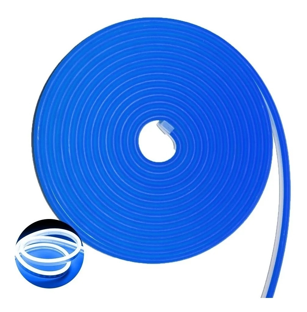 Neon Flex IP67 Alpertone Azul Escuro 7,4w/mt 12V 120 leds/mt 6x12mm (Rolo 25 metros) 01485-25