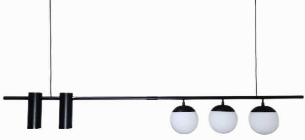 Pendente Alliance Wish Alumínio e Vidro 3L E27 + 2L Mini Dicróica 1500x180mm Bivolt 2059/5

