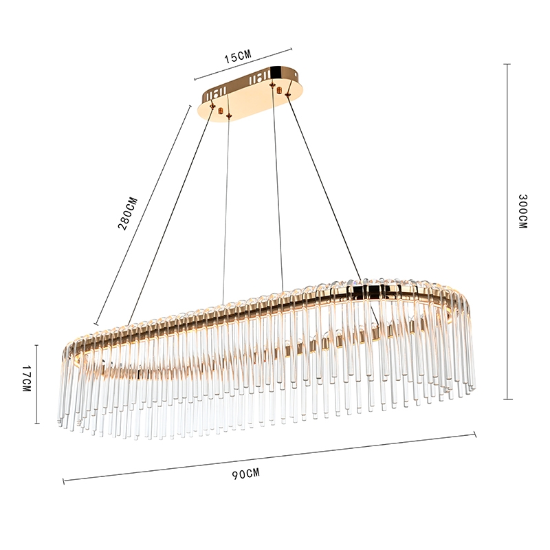 Pendente Nordecor Gouli 36 watts 2700K Ouro Brilho 900x170mm 2893