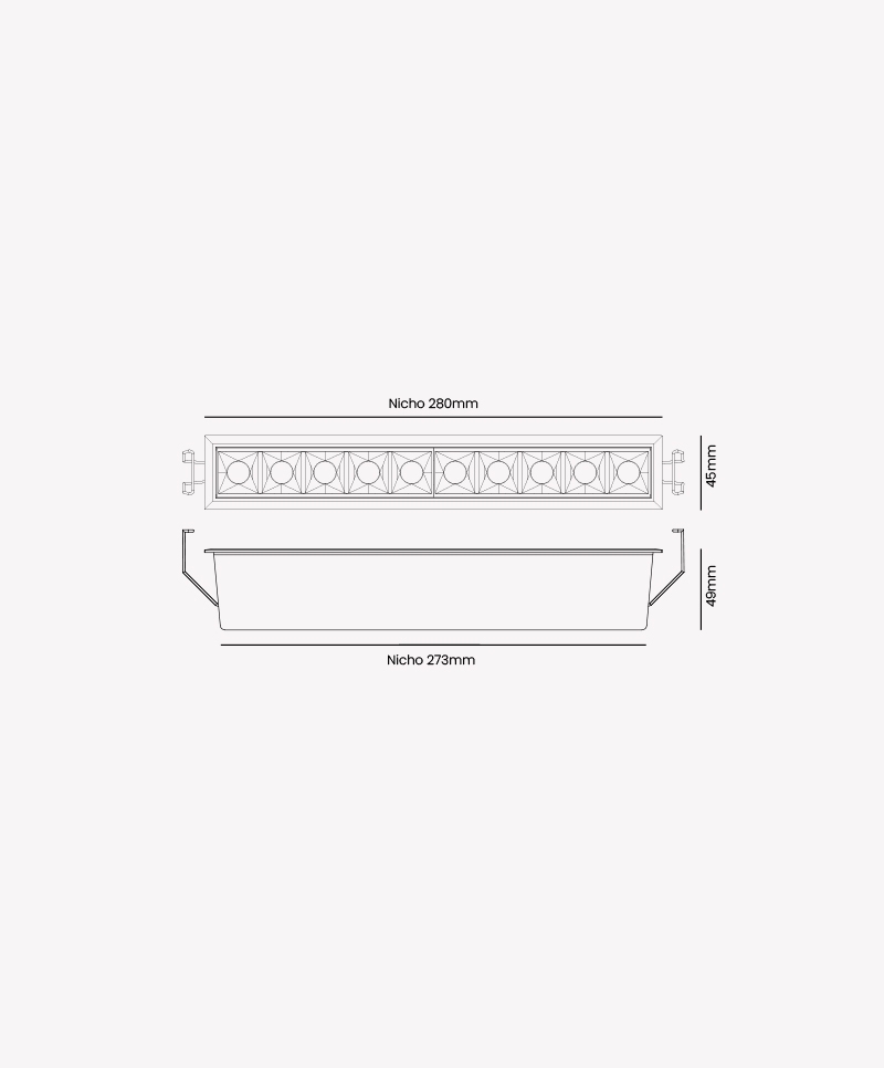 Spot Embutir Opus LED Soul 20 watts 4000K IRC90 30° IP20 280x45x50mm Branco OPS 87838