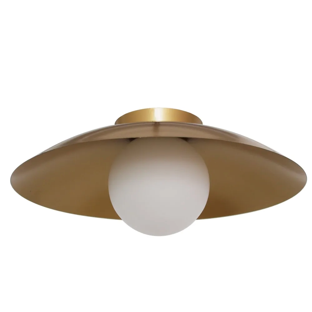 Plafon Bella Cuia Dourado e Opalino 1L G9 Ø250x130mm CUI1PS01DR025
