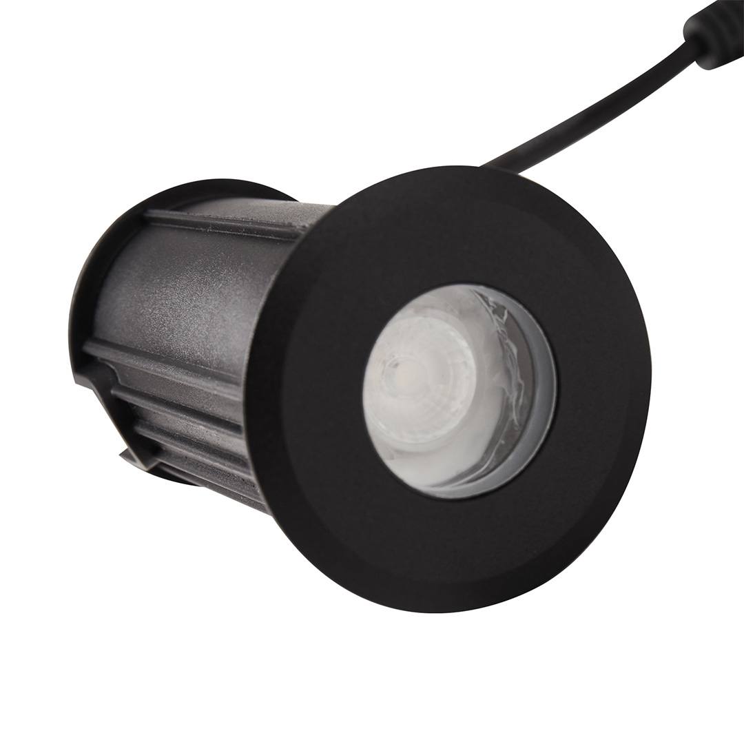 Embutido de Solo Nordecor Mies 2 watts 2700K 24V IRC97 24° IP67 Preto Ø52x80mm 6617