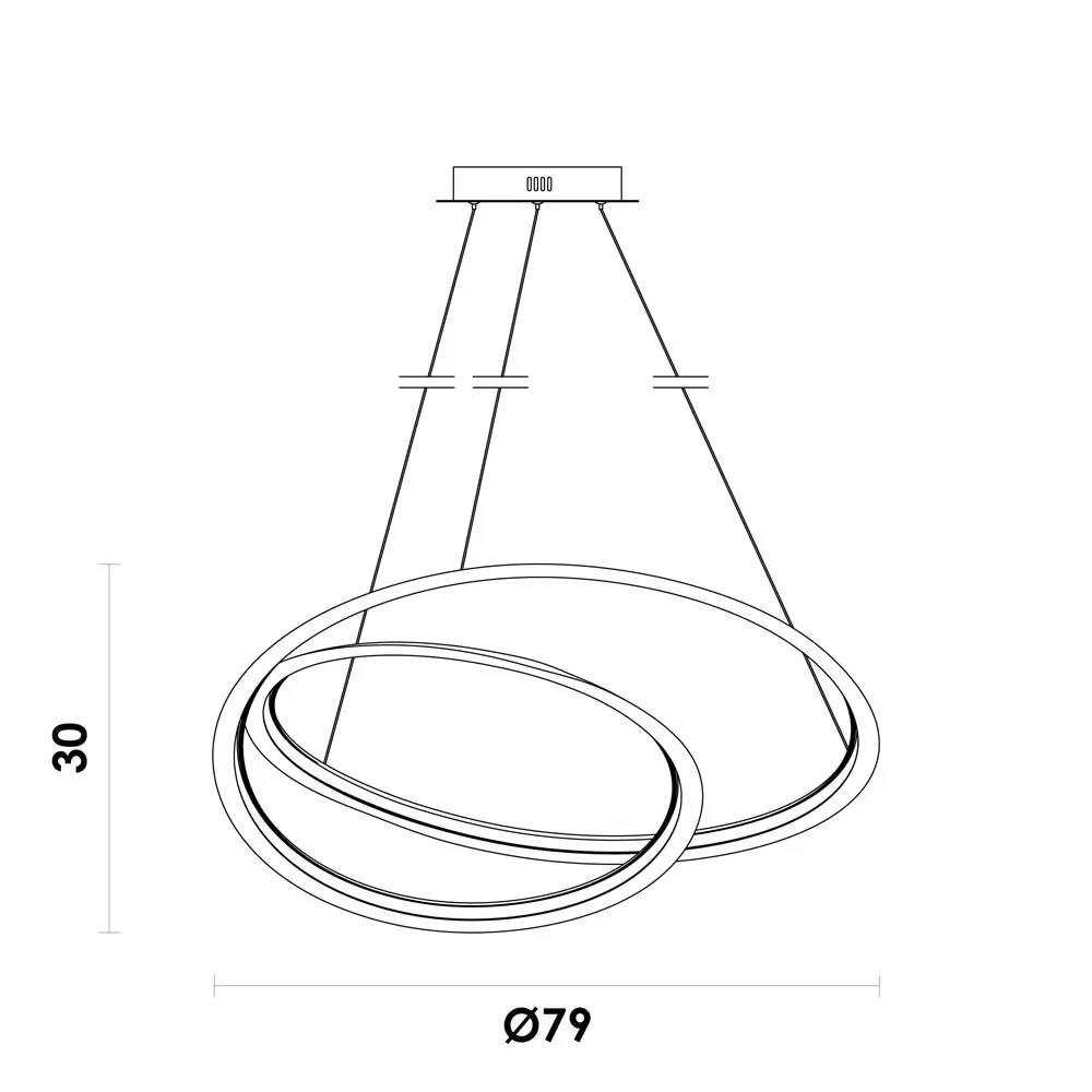 Pendente Bella Infini Metal Preto 61 watts 3000K Bivolt Ø790mm DW008B