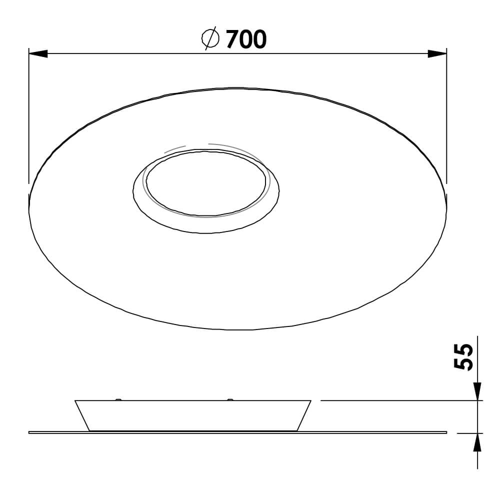 Plafon Newline Messier Acendimento Individual 30,2 watts 2700K Ø700x55mm Bivolt PL02011LED27AI