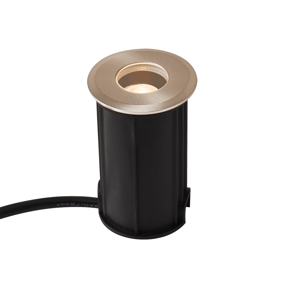 Embutido de Solo Nordecor Mies 2 watts 2700K 24V IRC97 24° IP67 Aço Inox Ø52x80mm 6616