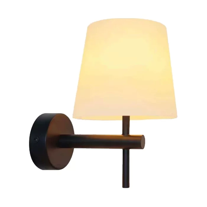 Arandela Bella Chiaro Metal e Vidro Preto e Opalino 1L G9 216x140x190mm CHI1AR01OP20