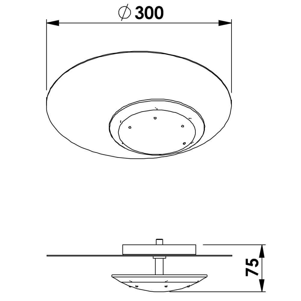Plafon Newline Outlier 18 watts 2700K Ø300x75mm PL02006LED1