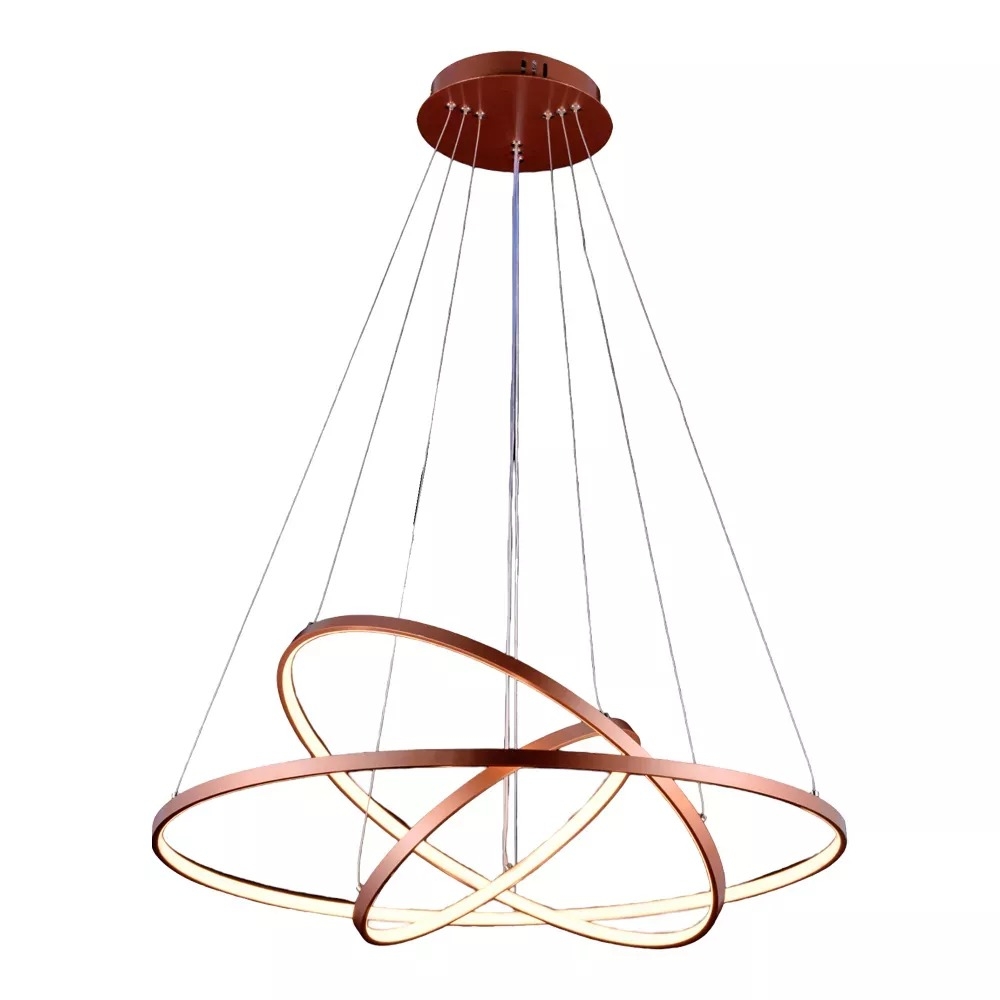 Pendente Sindora 90 watts 3000K Alumínio Rose e Silicone Ø400x600x800mm DCD015080