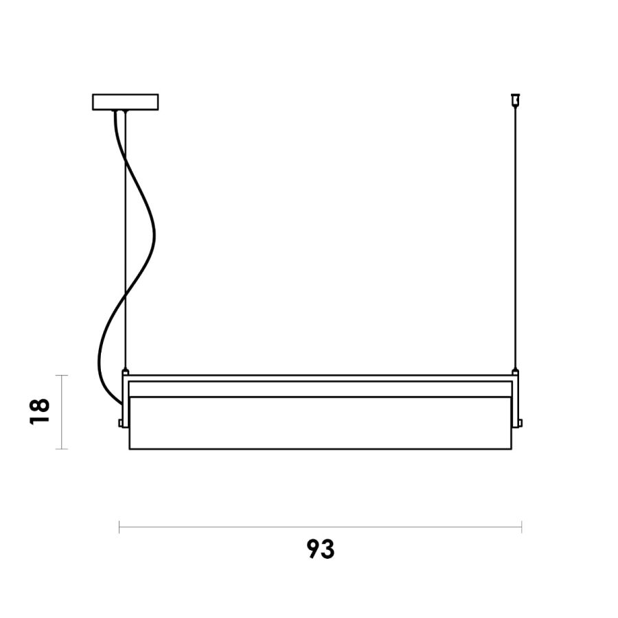 Pendente Bella Barelo Branco e Preto 20 watts 3000K 920x120x180mm BAR1PD01BR092