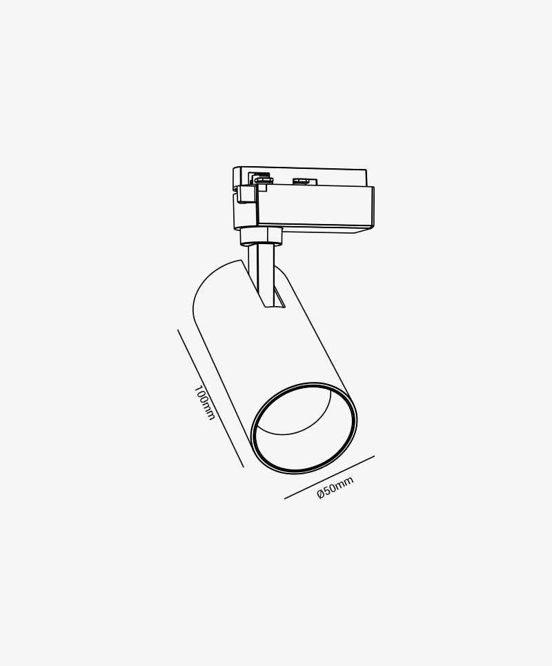 Spot pra Trilho Opus LED 7 watts 3000K Preto Bivolt Ø50mm OPS 36793
