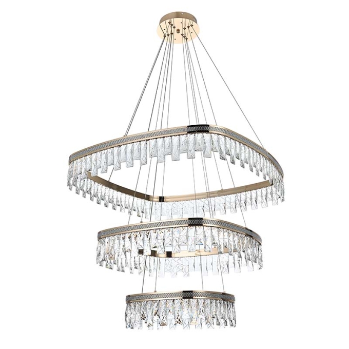 Pendente Nordecor Stenna 88 watts 3000K Ouro Brilho Ø400/600/800mm 2897